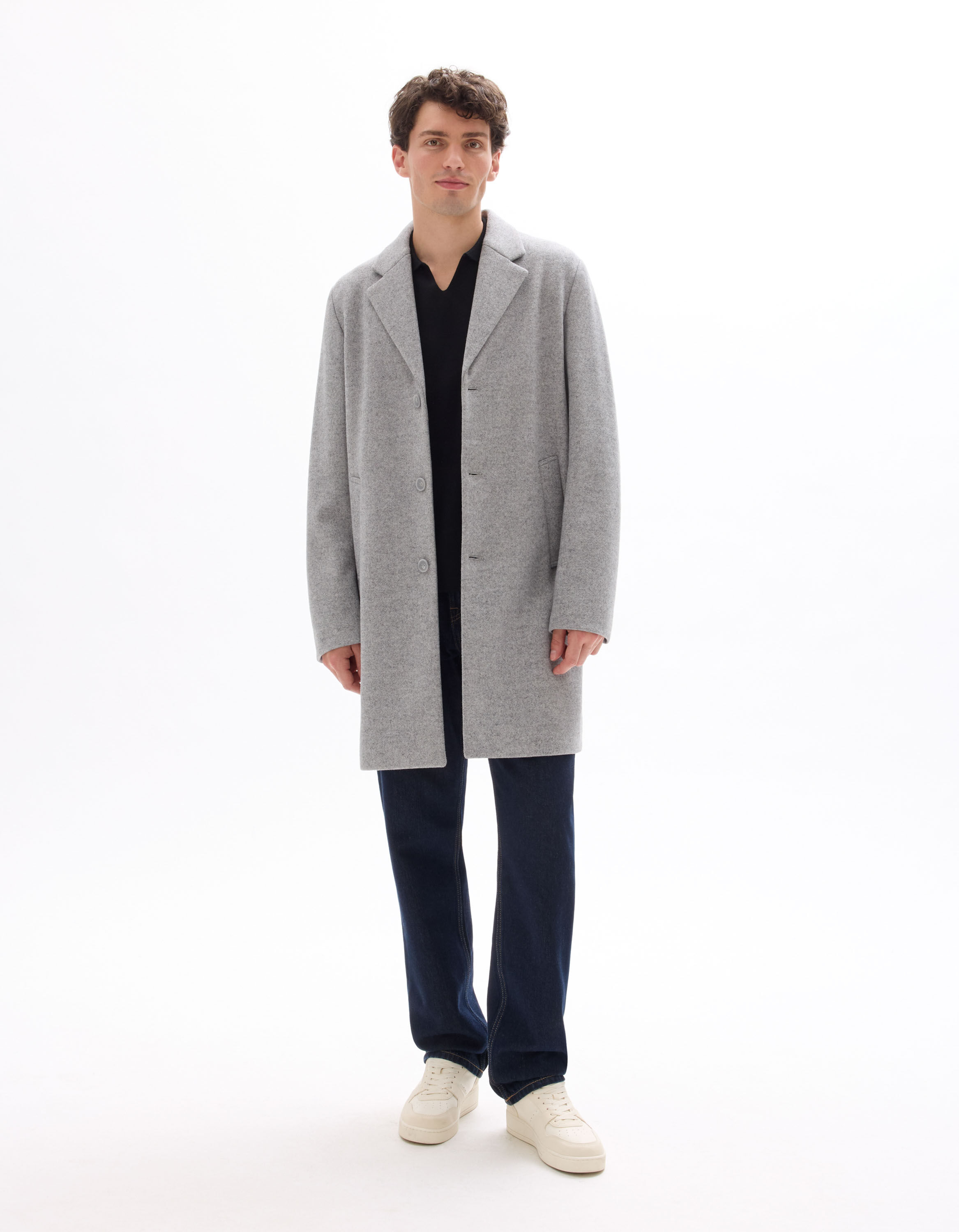 Manteau Woolness en laine mélangé non doublé - gris