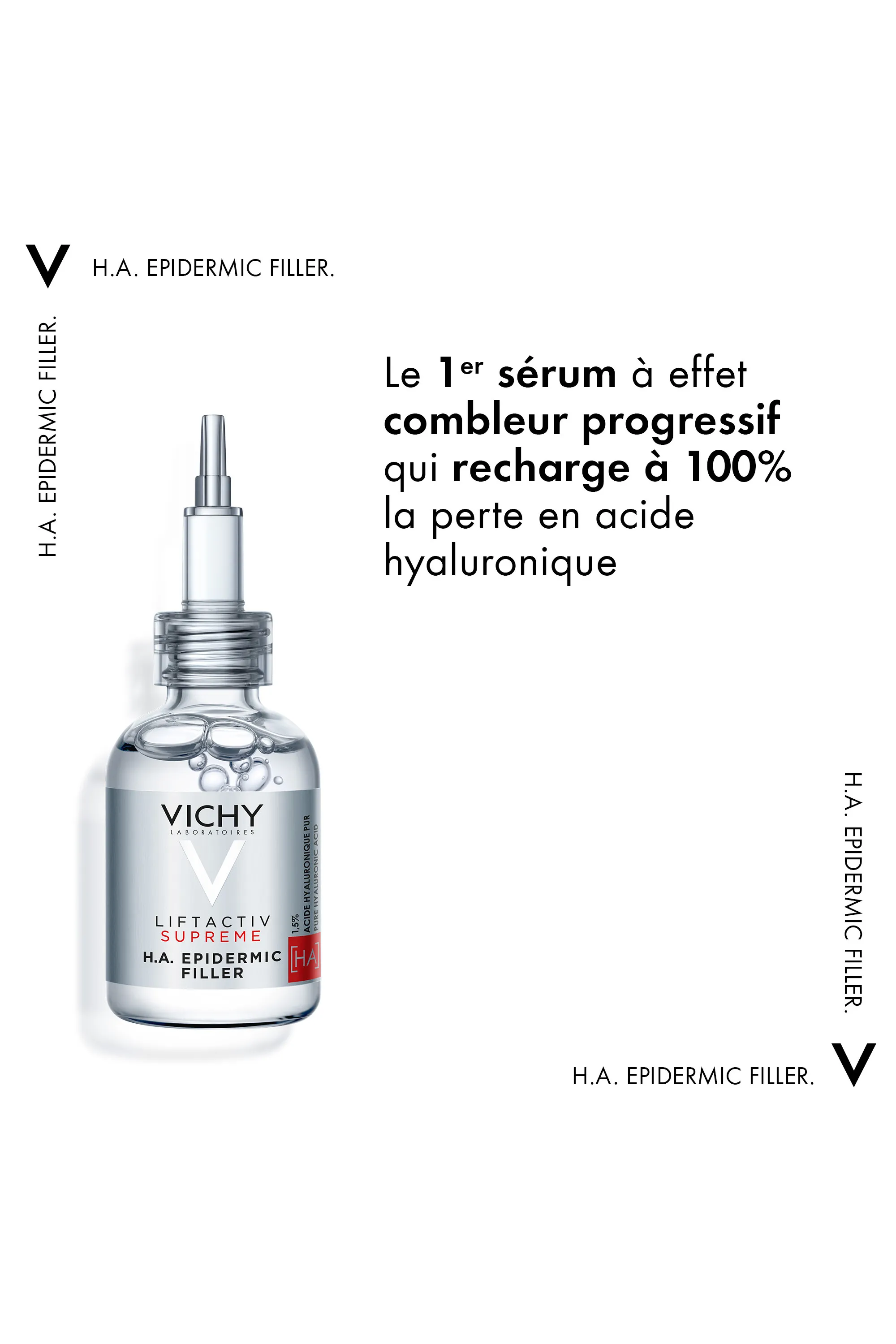 Vichy Sérum HA FILLER combleur anti-âge anti-rides à l’acide hyaluronique visage et yeux Liftactiv Supreme-30 ml