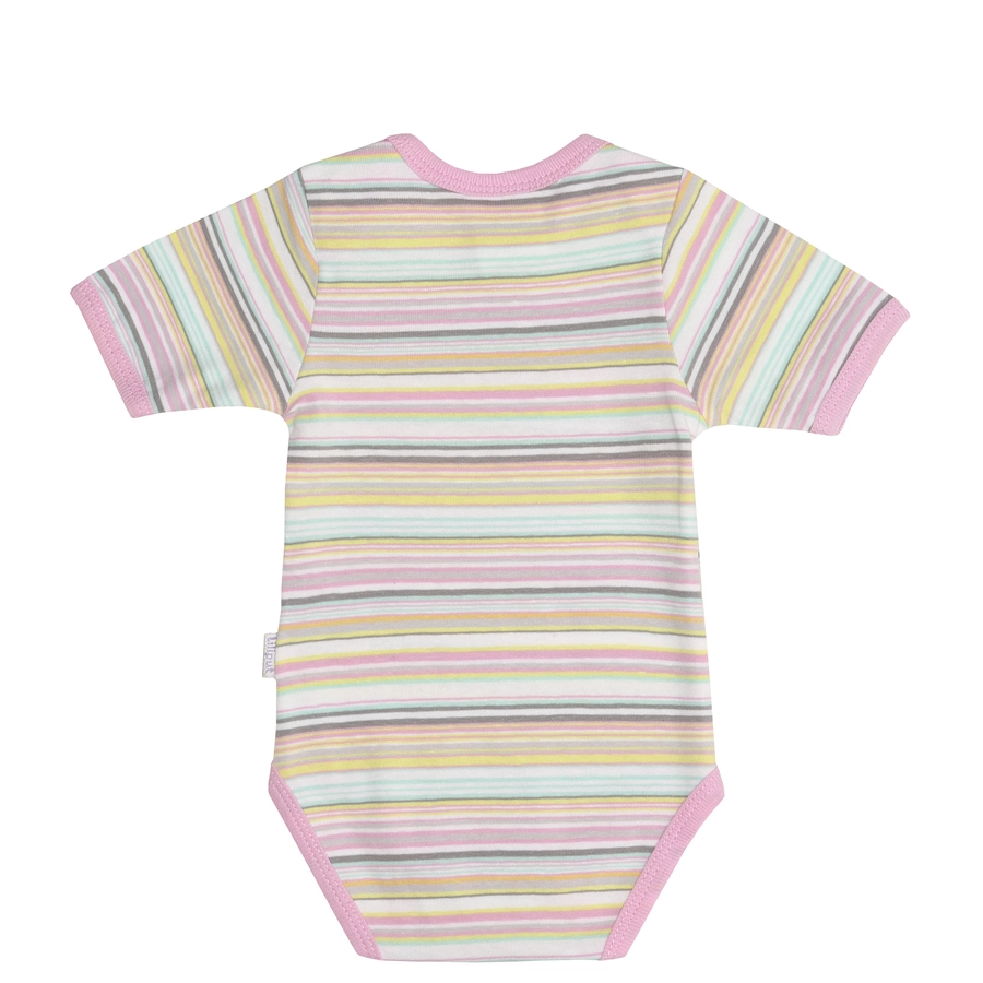 Liliput Kurzarm-Body rosa geringelt