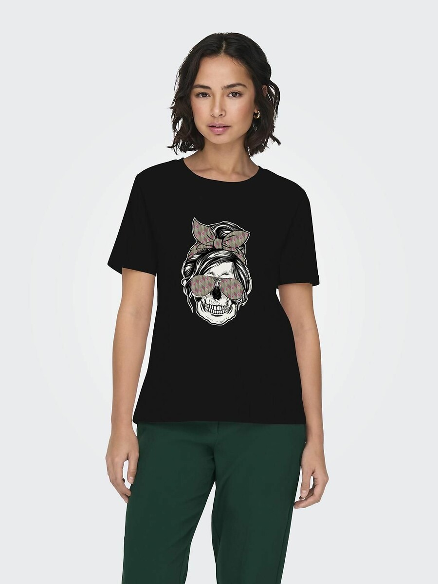 SOMENTE<br>Camiseta com gola redonda e mangas curtas