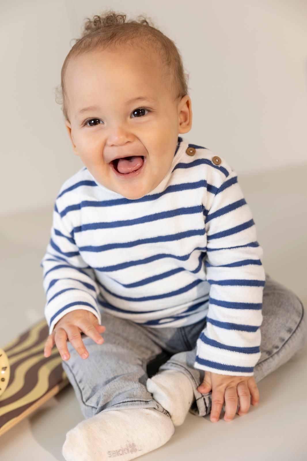 Noppies Baby Longsleeve stripe - Gray Blue