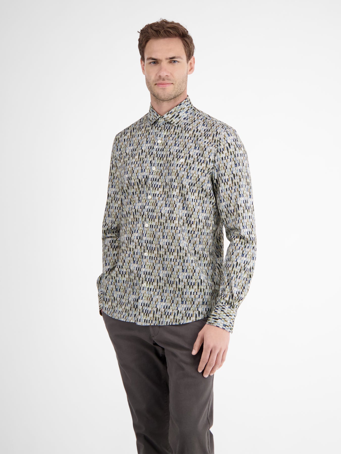 Poplin-Herrenhemd mit Designprint