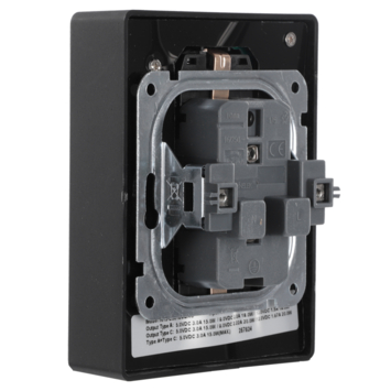 GAMMA Denali Dubbel Geaard Stopcontact met USB A+C Mat Zwart