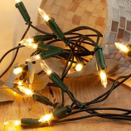 Hellum - Sprookjesverlichting - Warm Wit - 10 LED - 1,35m - Groene Kabel