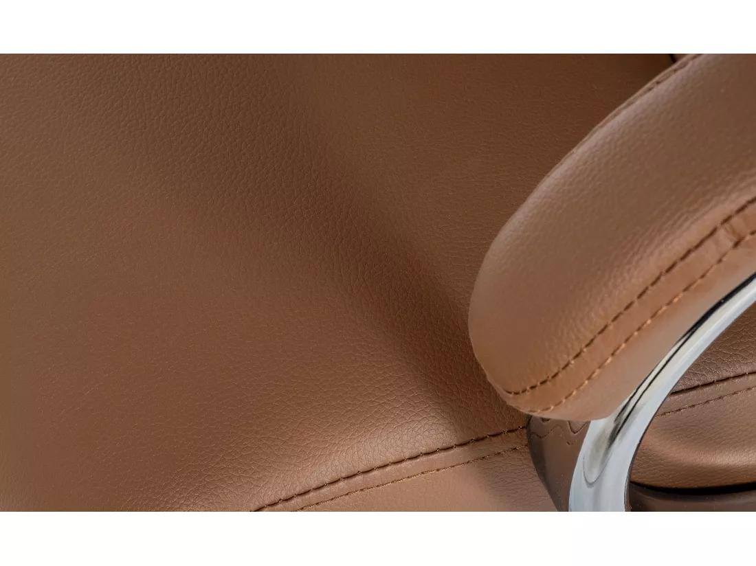 Chaise de bureau - Similicuir & Blanc - Marron clair - Campo