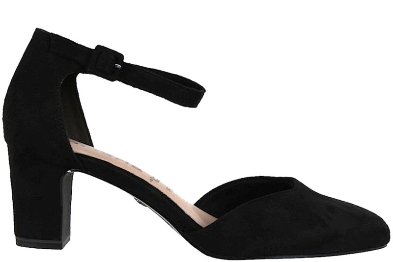 TAMARIS VEGANSK PUMPS I SORT VELOUR