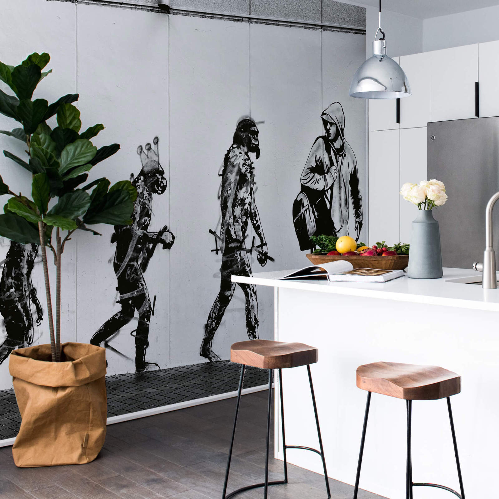 Fototapete DESIGNWALLS 2.0 - schwarz-weiß - Kunst - 2,6 Meter