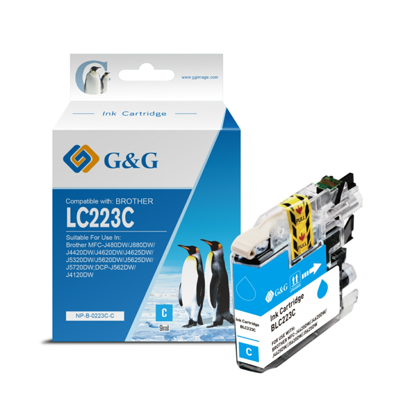 Ersetzt Brother LC223C Druckerpatrone Printer Tintenpatrone (550 Seiten / 8ml) - Blau