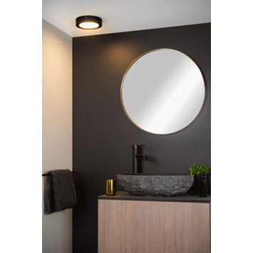 Lucide badkamer plafonnière Brice IP44 zwart