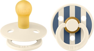 BIBS Studio Colour Smokk 2-Pack Lateks Str 1 Rund, Pin/Ivory Steel Blue Mix