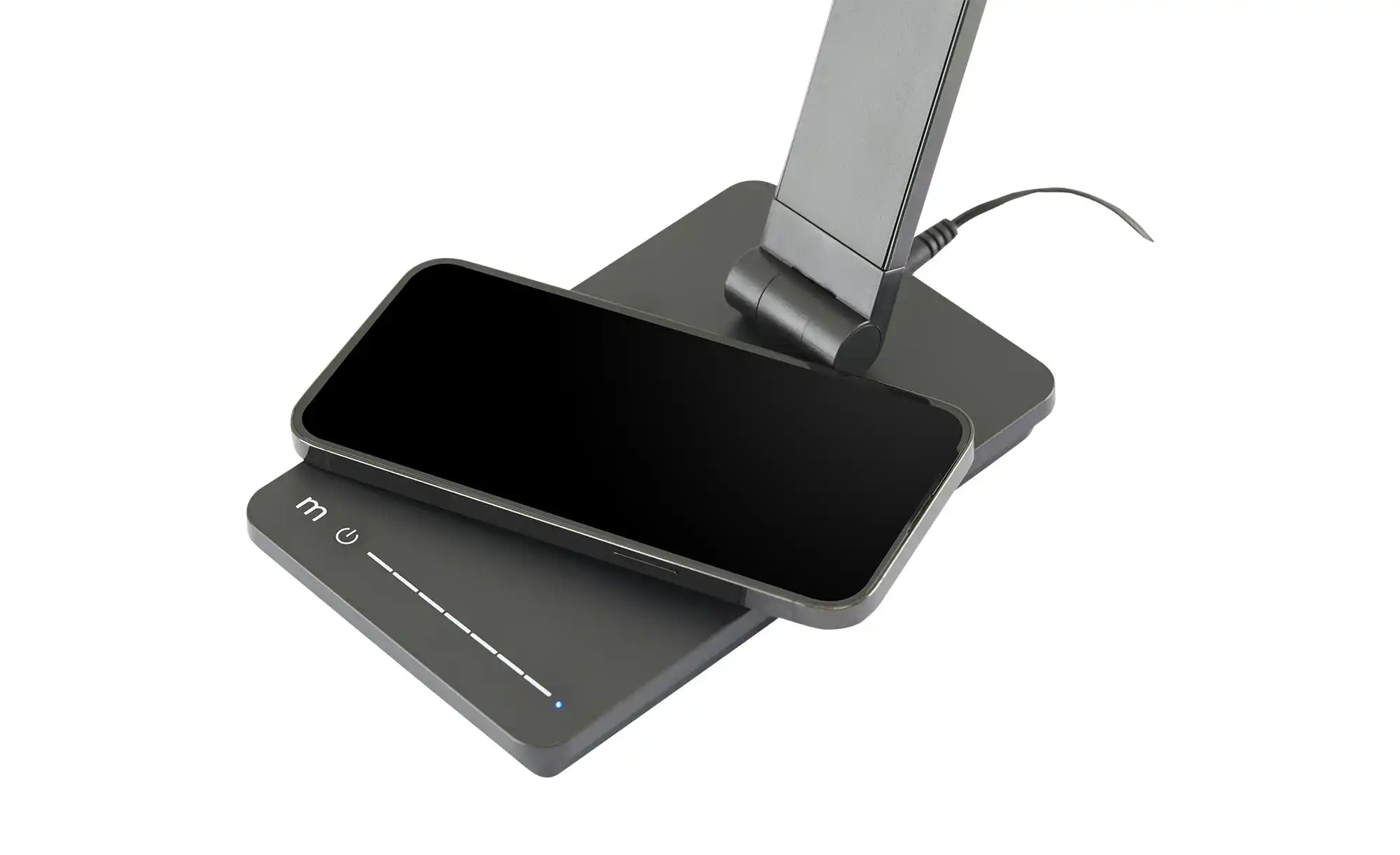 KHG LED-Tischleuchte, schwarz mit Qi-Charger