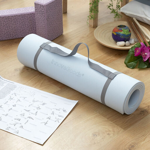 Esterilla De Yoga Antideslizante Com Linhas De Posição E Guia De Exercícios Asamat Innovagoods