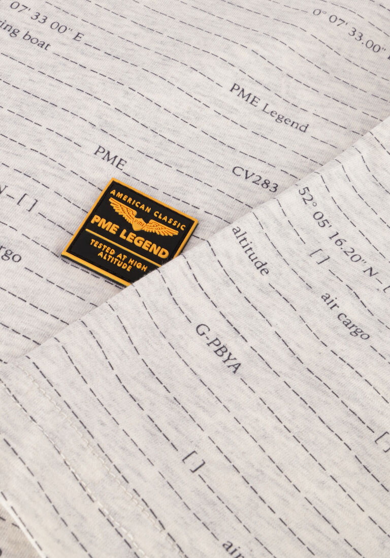 PME LEGEND lichtgrijze pme legend t-shirt short sleeve r-neck single jersey melange