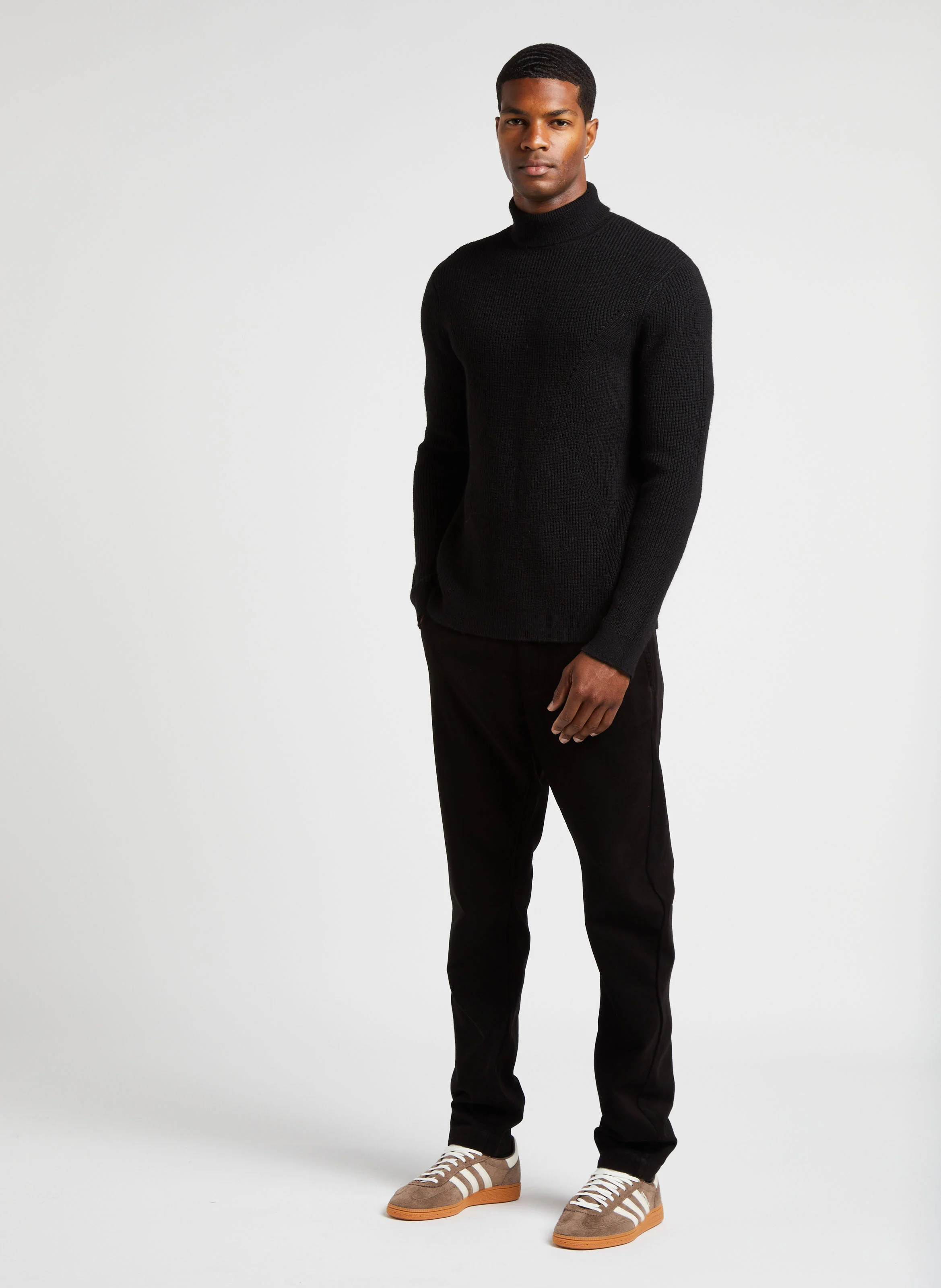 Pantalon slim velours | Noir