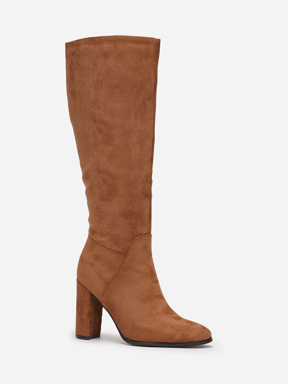 Bottes en suédine style rétro- Camel