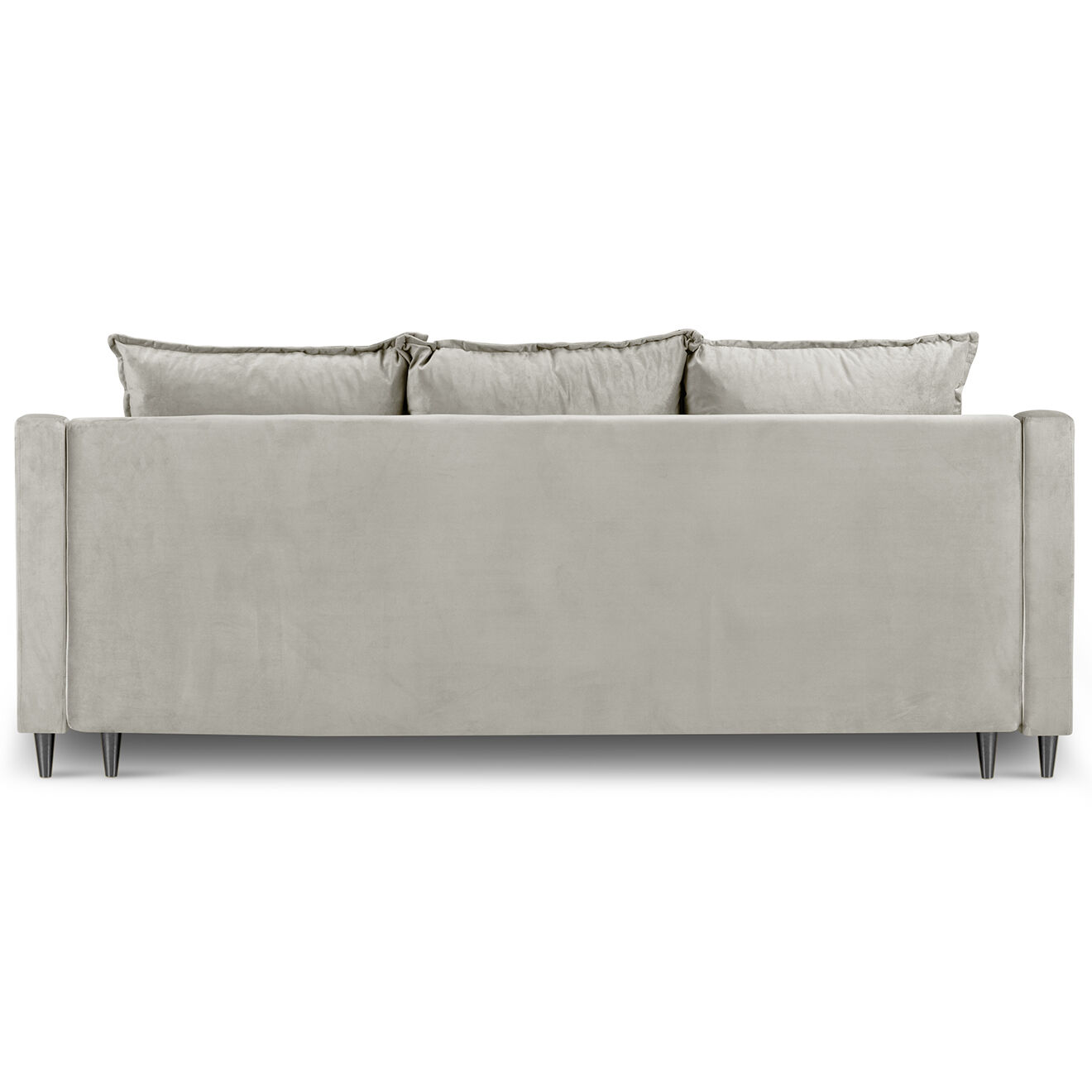 Mazzini Sofas Canapé Convertible avec Coffre en Velours Freesia beige - 215x94x90 cm