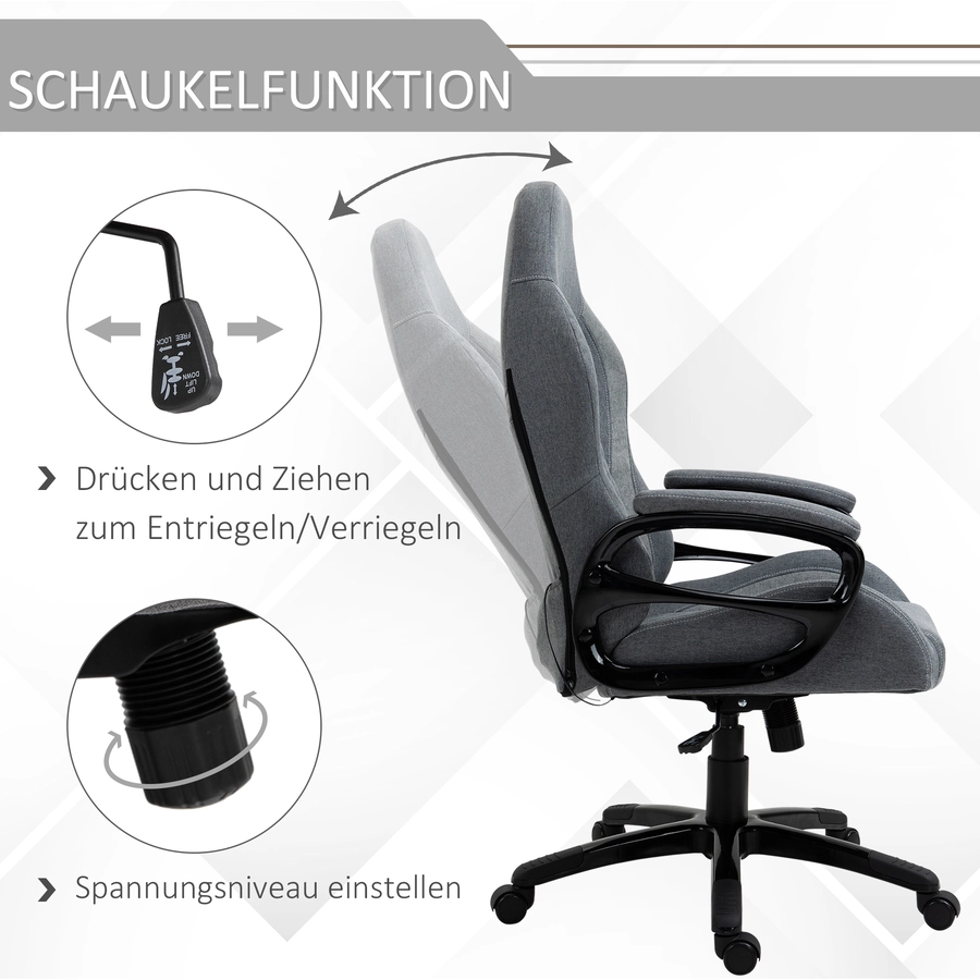 Vinsetto Bürostuhl mit Massagefunktion grau