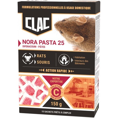 Appât pâte - Nora pasta 25 - rats et souris - action rapide - 150 g