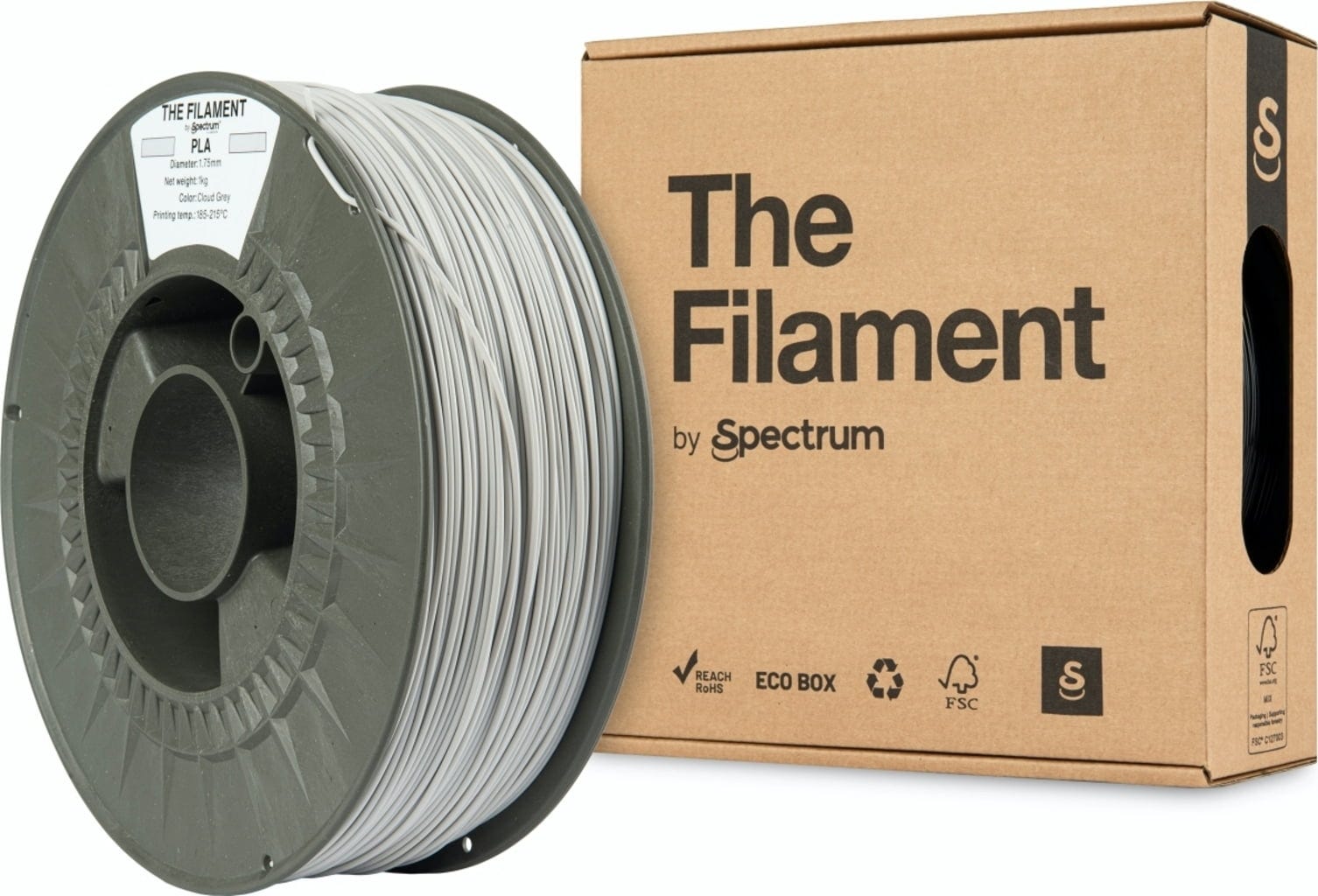 The Filament  PLA Cloud Grey, 1,75 mm / 1000 g    Zuverlässiges & kostengünstiges PLA in Cloud Grey