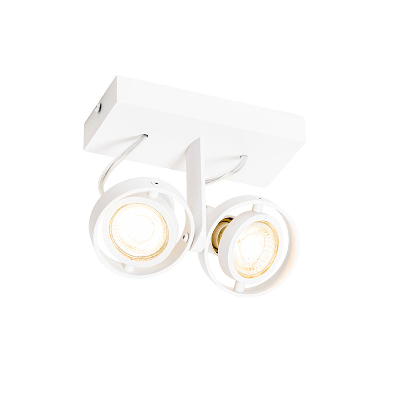 QAZQA Moderne plafondspot wit 2-lichts GU10 50mm - Master