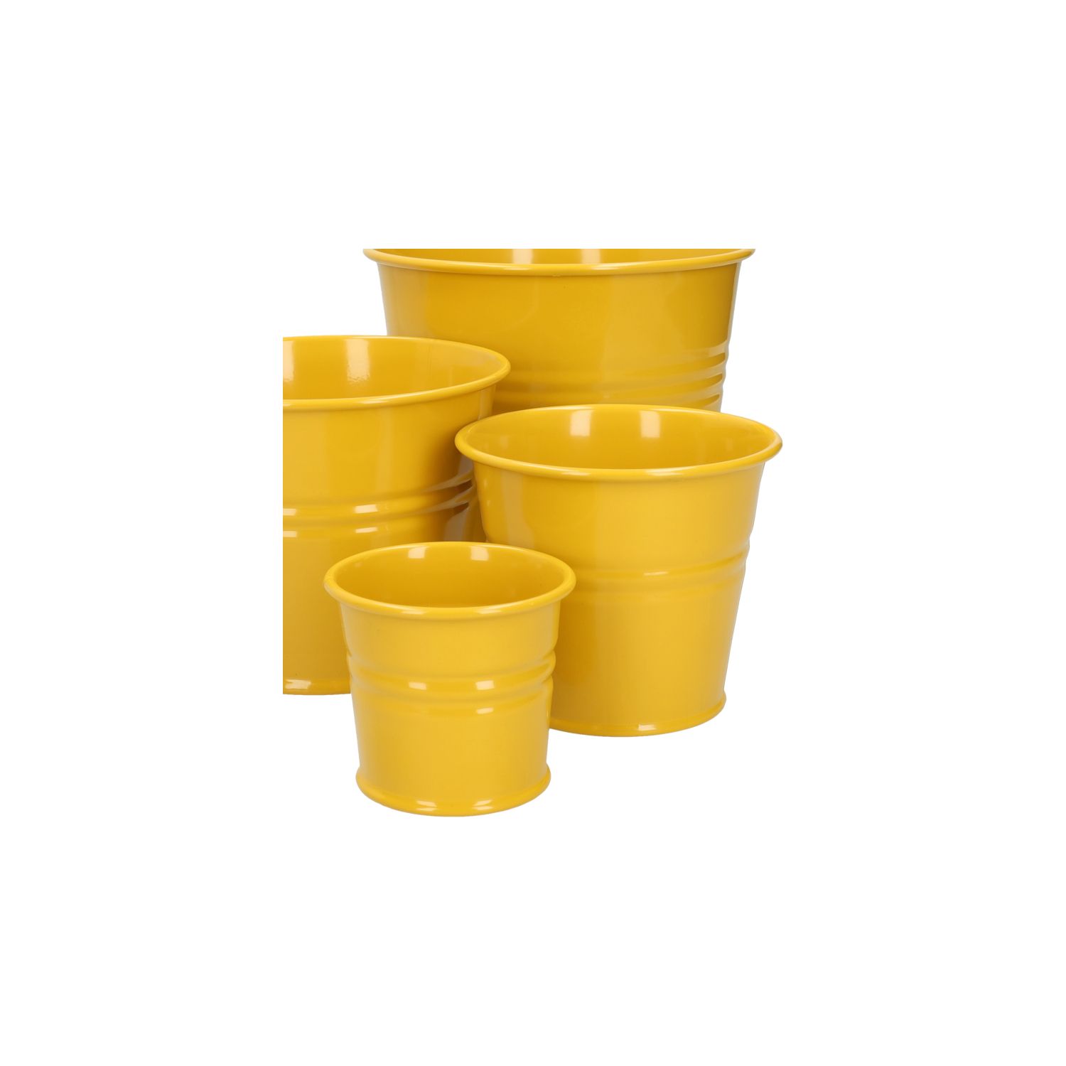 Bloempot, zink, bremgeel, Ø11 cm