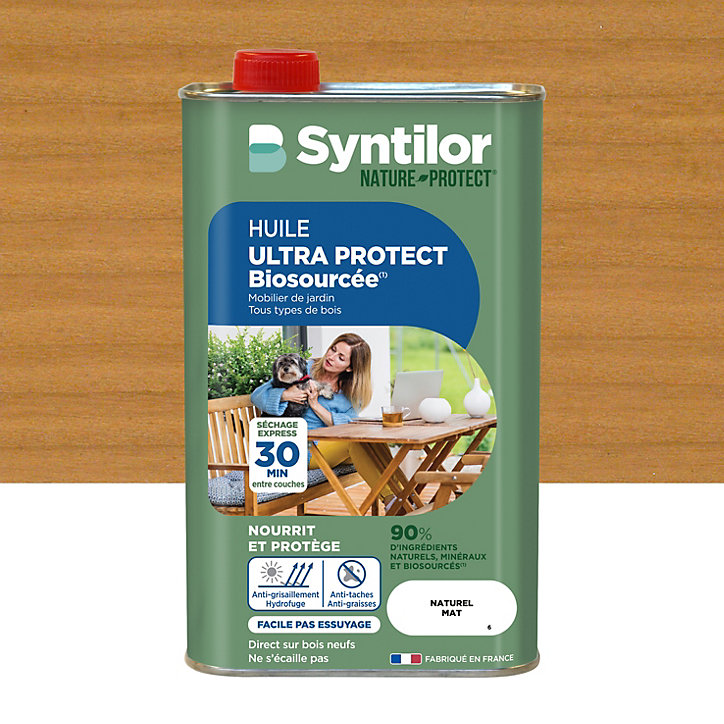 Huile extérieure bois Nature Protect Syntilor 1L Mat Naturel