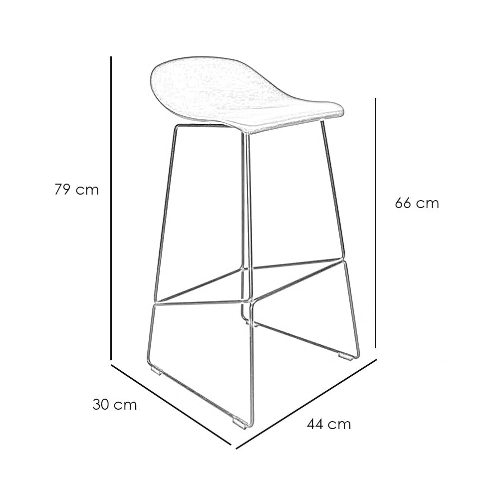 Livin24 Scandinavische Barkruk Ellen zwart 66cm - Barkrukken set van 2