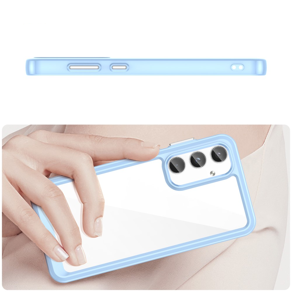 Samsung Galaxy A55 Hybrid Hülle TPU Bumper Acryl Rückseite - Transparent / Blau