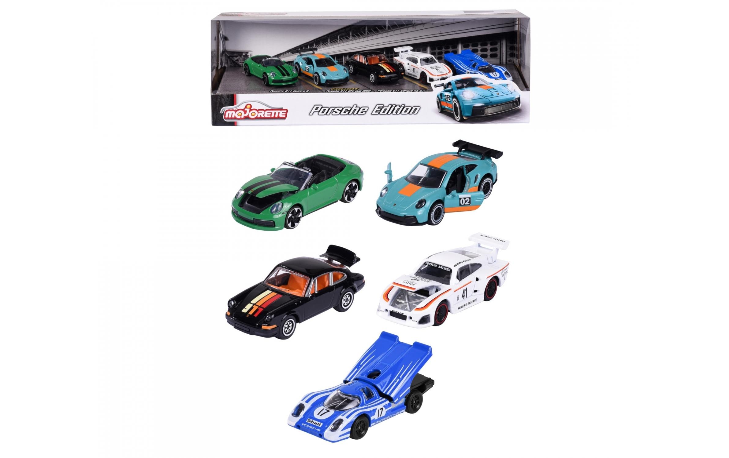 Action Cars Porsche Motorsport 5 Pieces GiftpackModellautos mit zwei exklusiven Porsche-Modellen