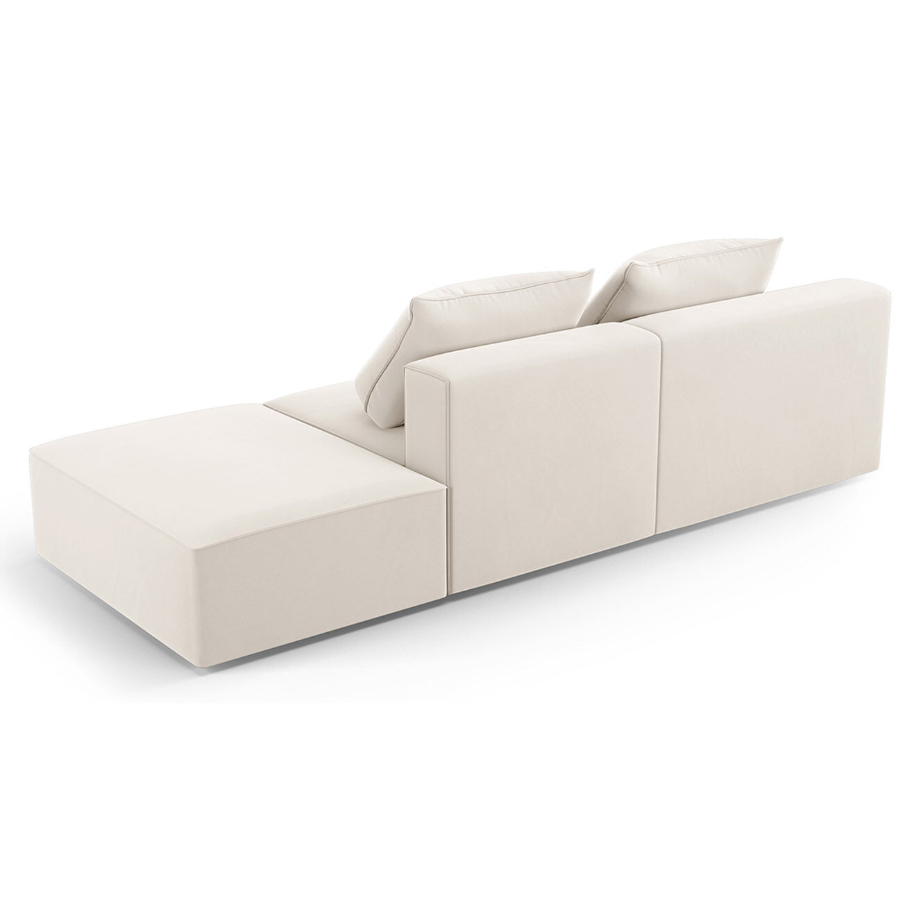 Mazzini Sofas Canapé Droit en Velours Ivy 4 Places beige - 265x105x89 cm