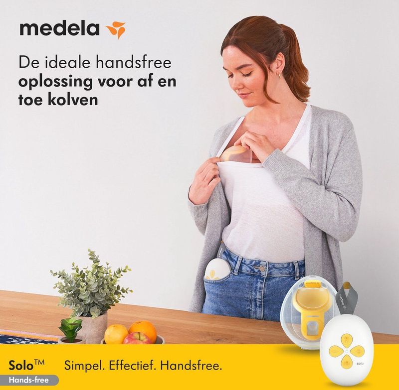 Medela - Solo Hands-Free - Enkele Elektrische Borstkolf - Transparant/Geel
