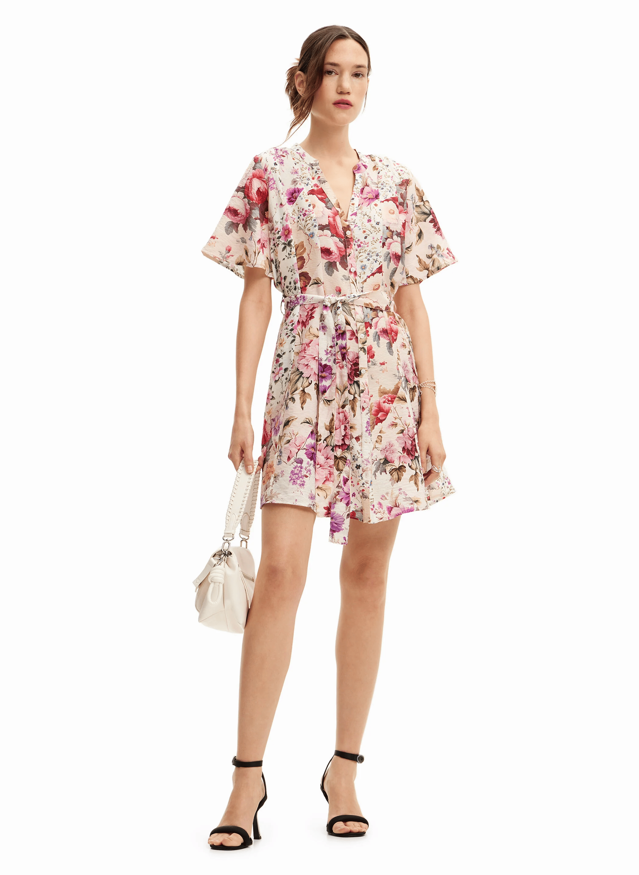 Robe chemise courte imprimée| Multicolore
