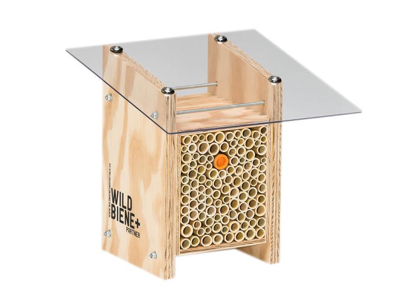 BeeHome Wildbienenhotel Classic Wildbienen-Häuschen mit Mauerbienen-Population
