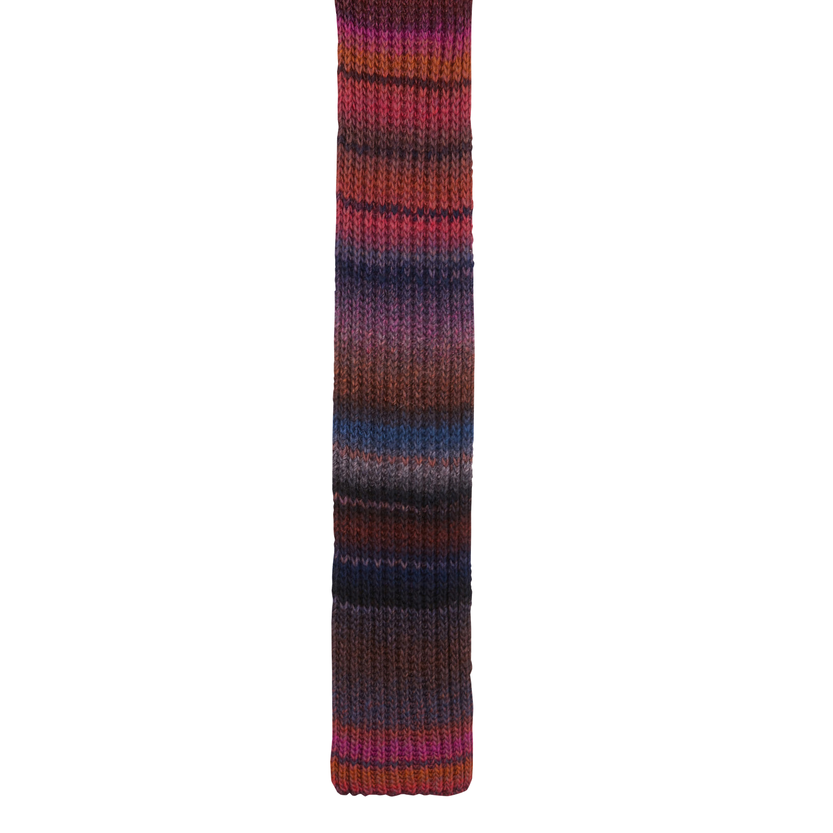 Écharpe tricotée rayée en laine mélangée | Violet