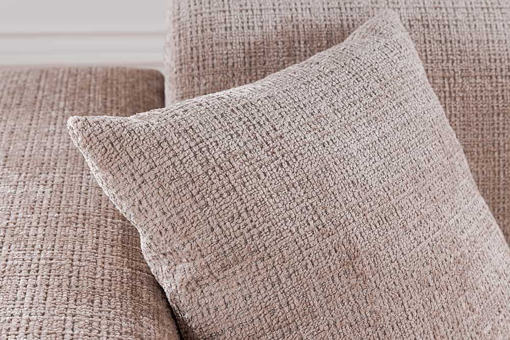 Modernes Ecksofa SIGNATUR 260cm beige Chenille Cremona beidseitig stellbar inkl. Kissen