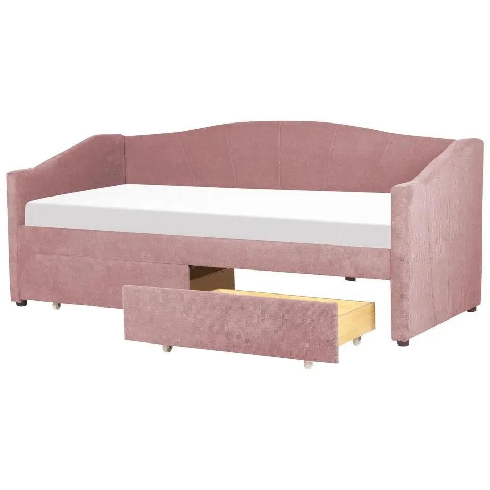 VITTEL - Bed met opberger - Roze - Polyester