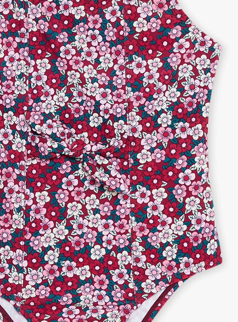 Maillot de bain 1 pièce cassis à imprimé fleuri