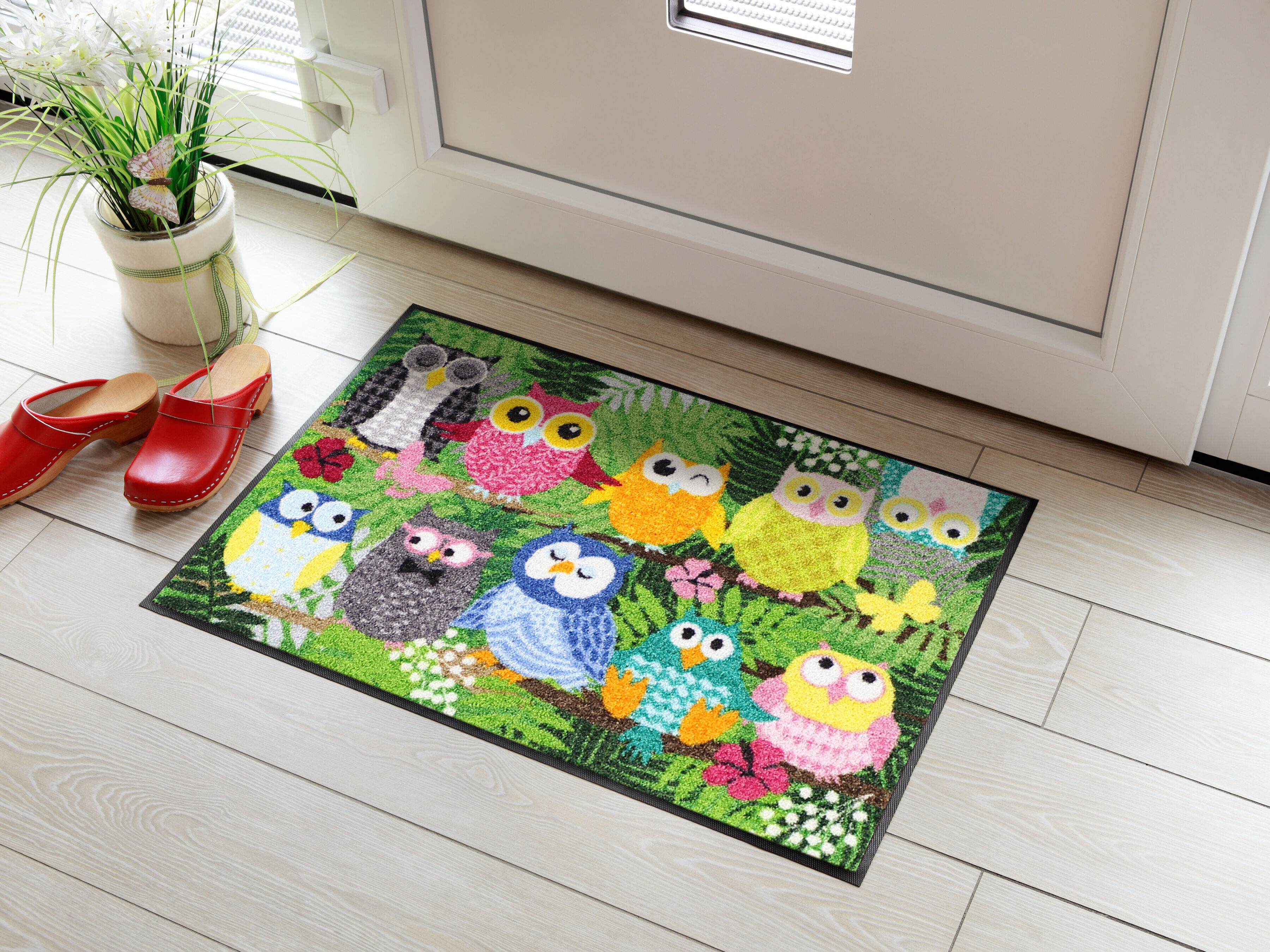 Türvorlage Dschungeleulen 50x75 cm