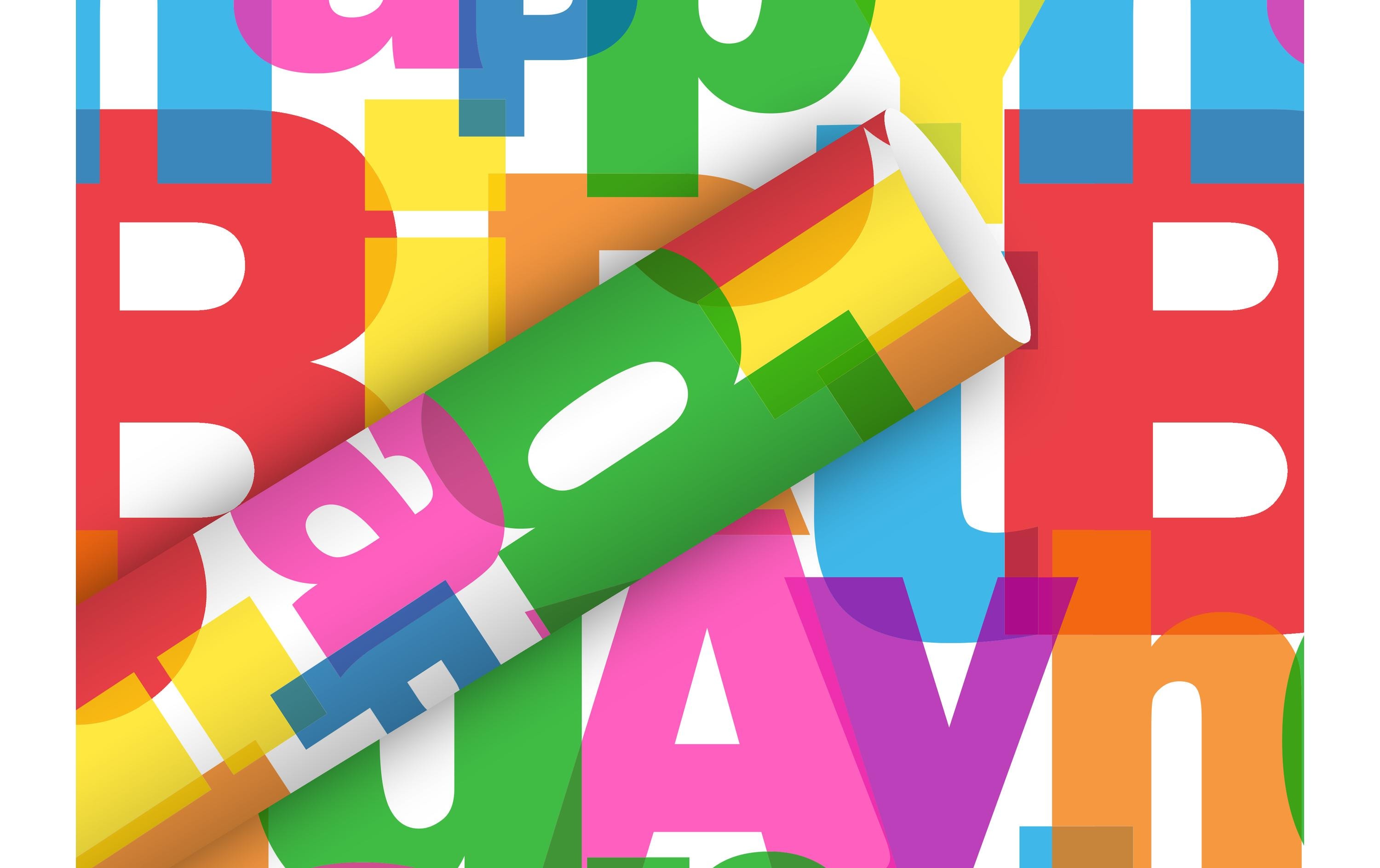 Geschenkpapier Power Birthday 2 m x 70 cm, MehrfarbigPapierrolle zum Einpacken von Geschenken