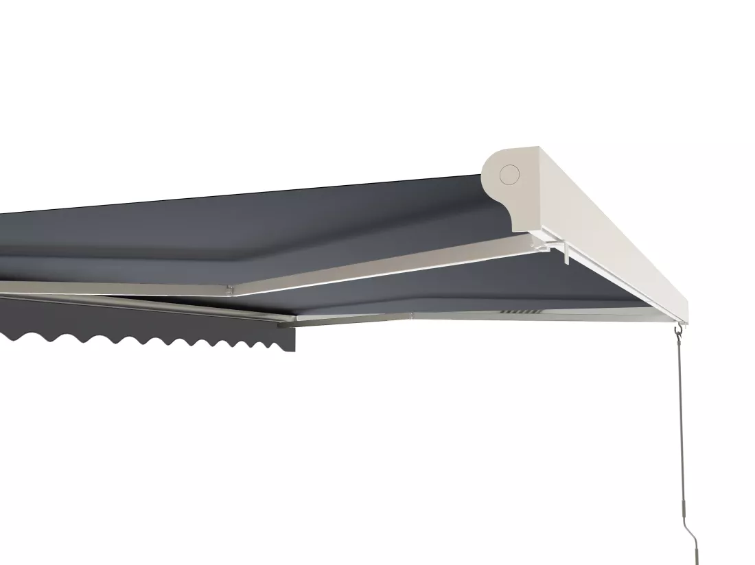 Store banne motorisé avec semi-coffre 4 x 3 m - anthracite - COFANA
