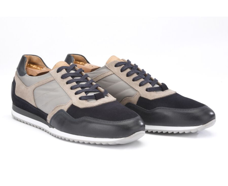 Sneakers homme cuir Navy et Beige - CORUNNA