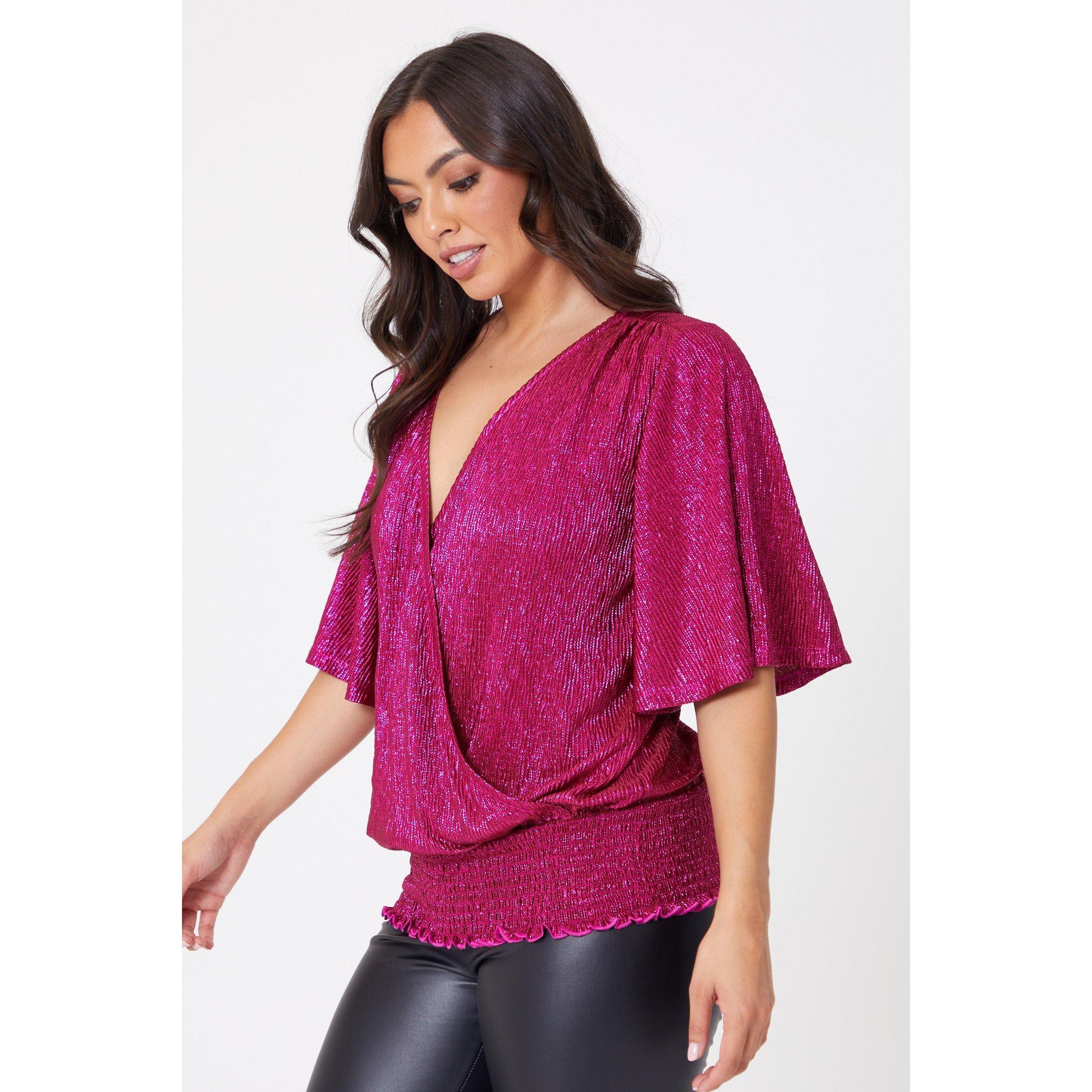 Be You Ladies Lurex Wrap Top