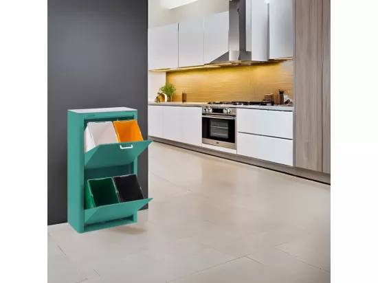 Poubelle cuisine de tri sélectif - 4 compartiments de 20L- CUBEK