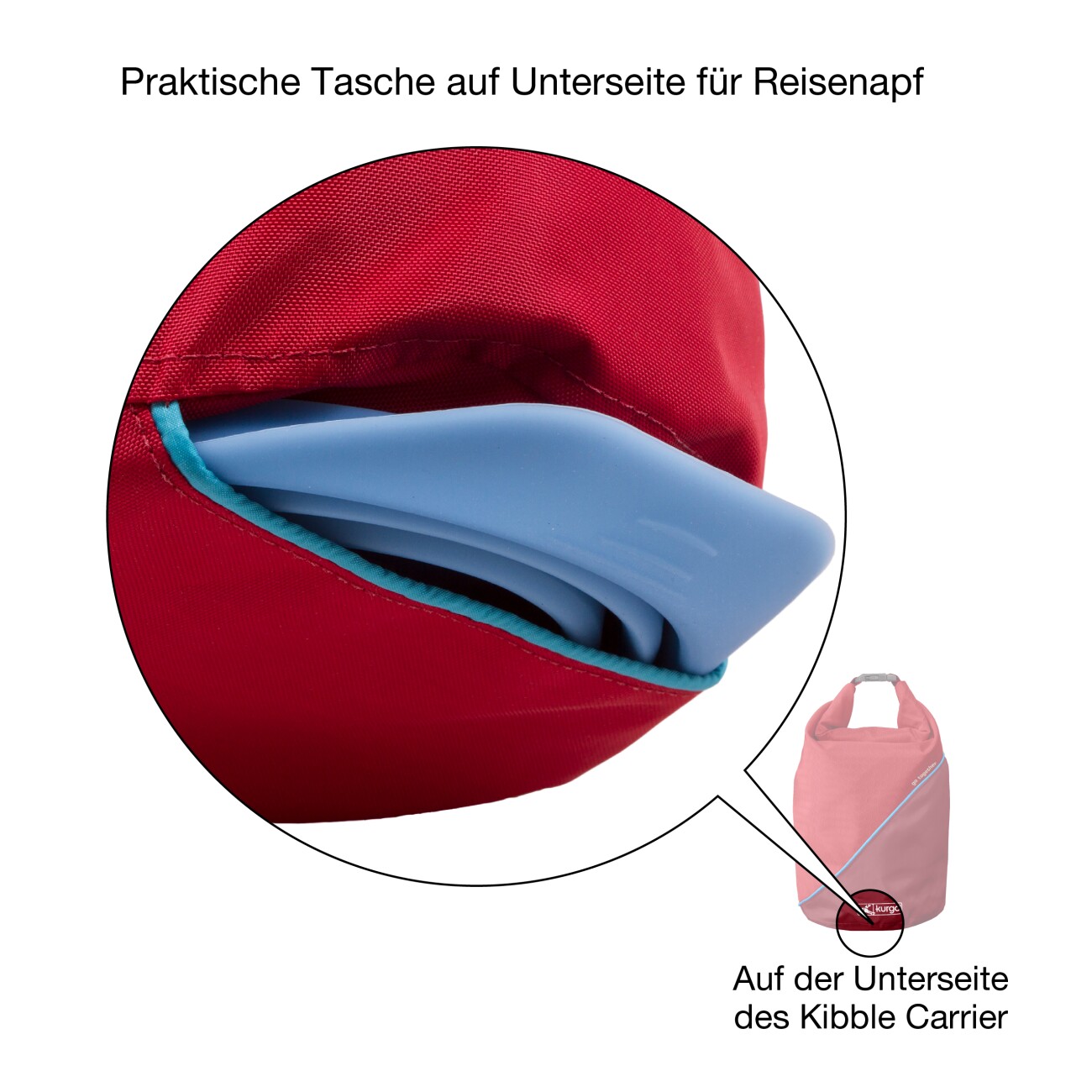 Kurgo Trockenfutterbeutel für Hunde blau