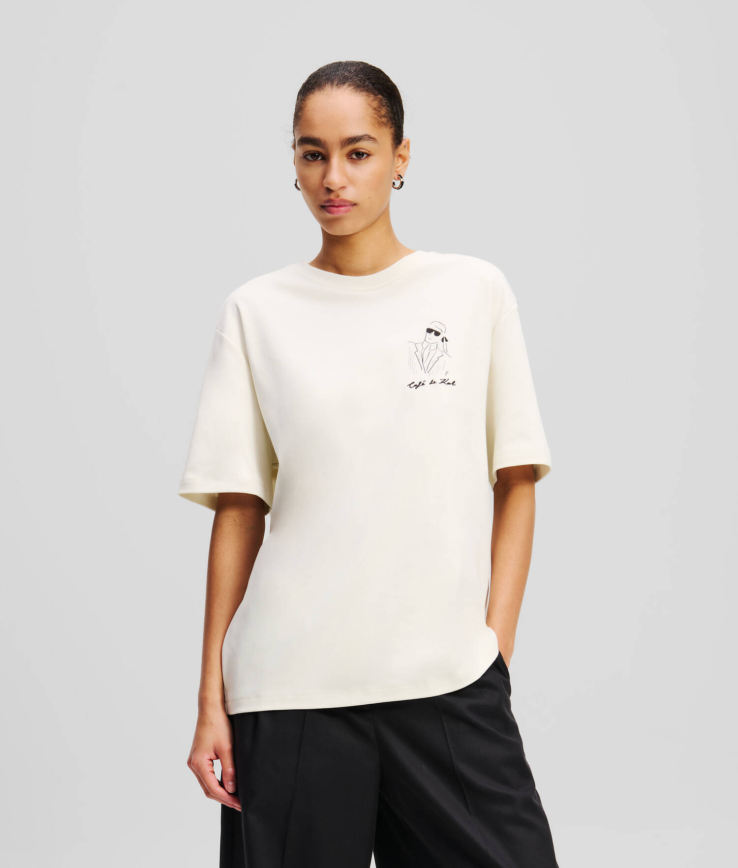 T-SHIRT OVERSIZE KL X JORGE PARRA - Crème Cannoli