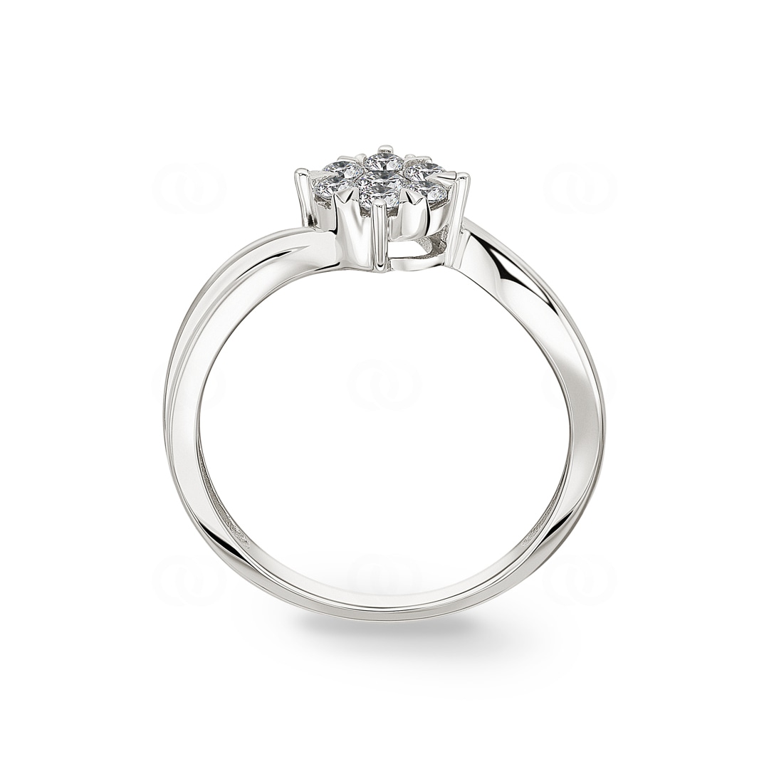 Verlobungsring 750/18 K Weissgold mit Diamanten 0.33 ct H/si