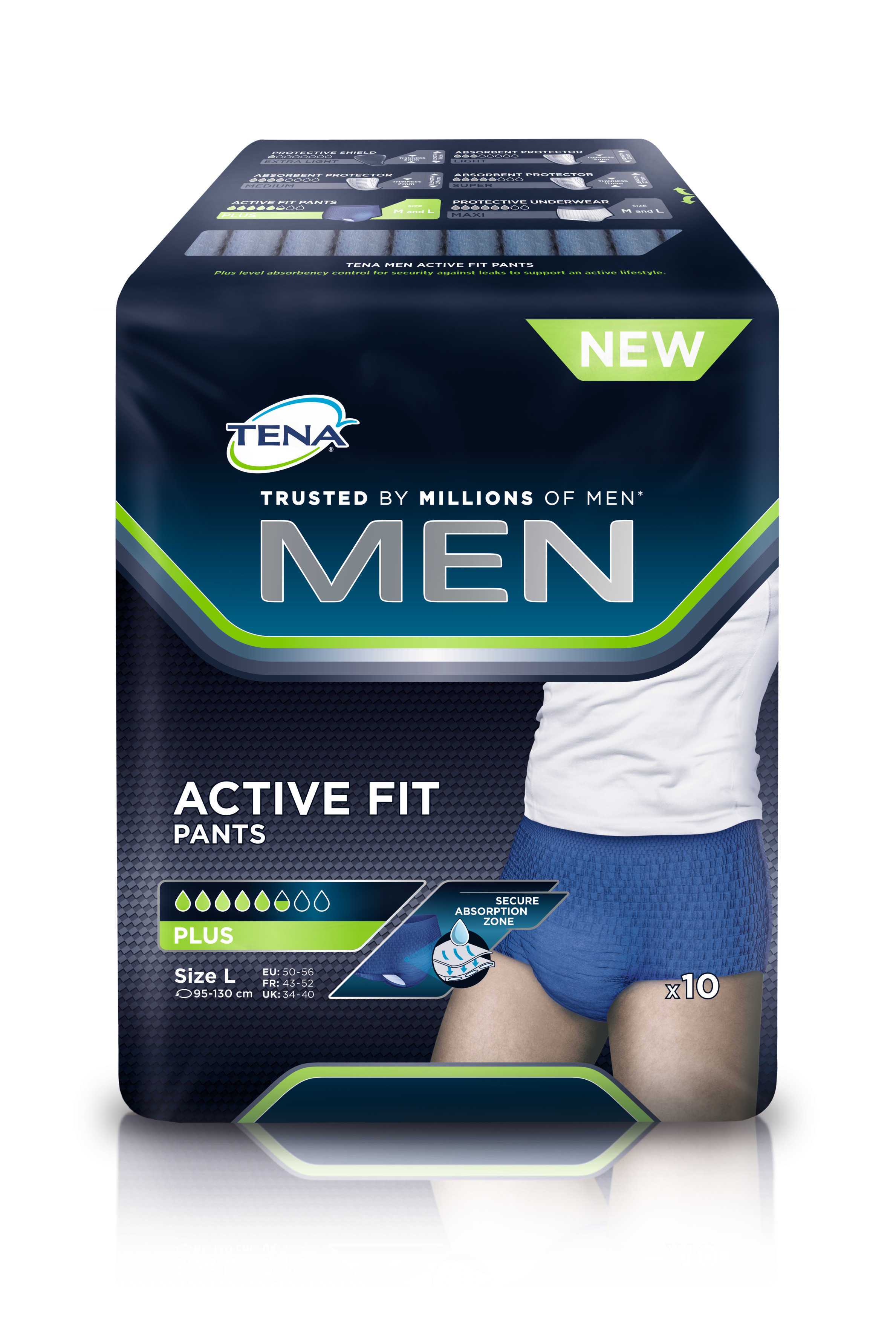 TENA Men Active Fit Pants Plus L/XL 10 Stk