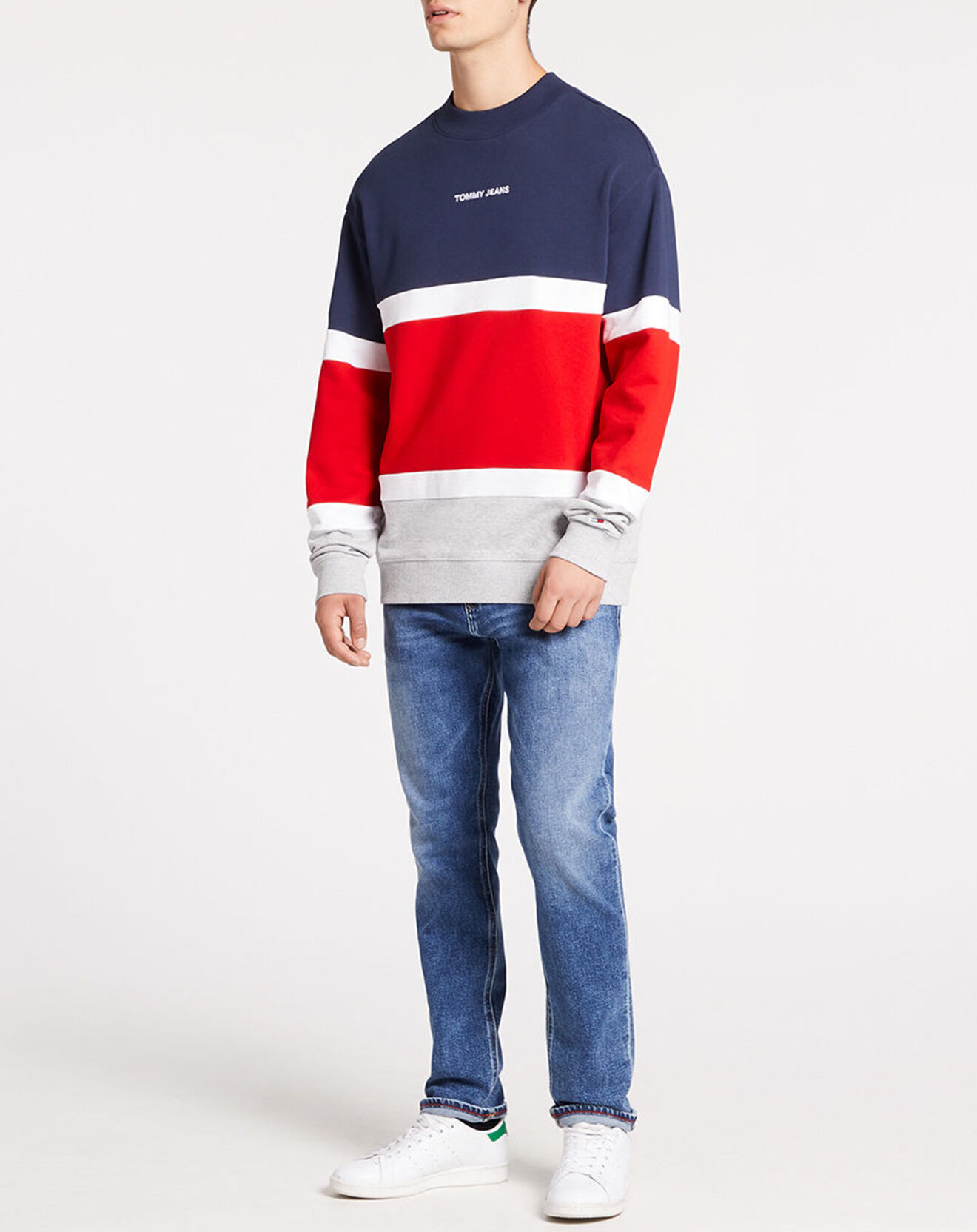 Tommy Jeans Sweat col rond Colorblock bleu/rouge/blanc