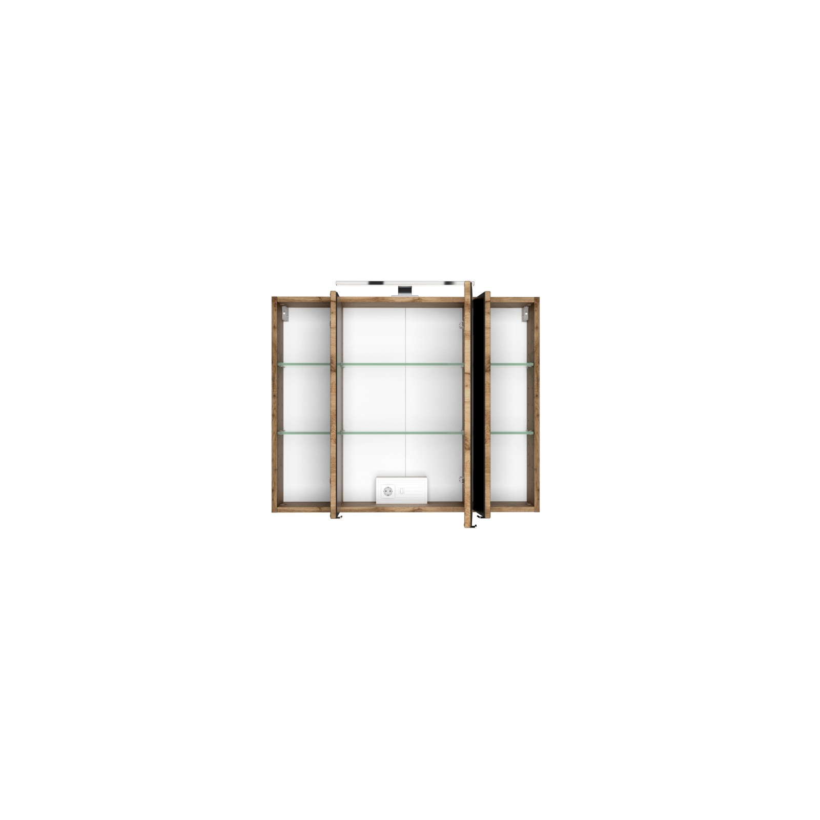 3D-Spiegelschrank LUCCA - Wotaneiche - 80 cm breit