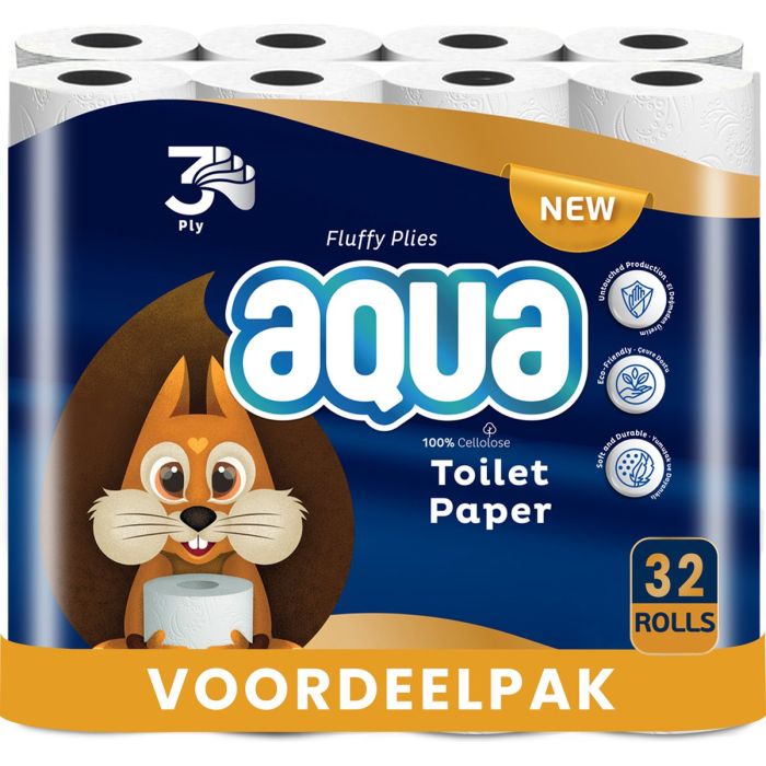 Soft toiletpapier 3-laags 32 rollen TRIPPLE SOFT AQUA (8720618761354)